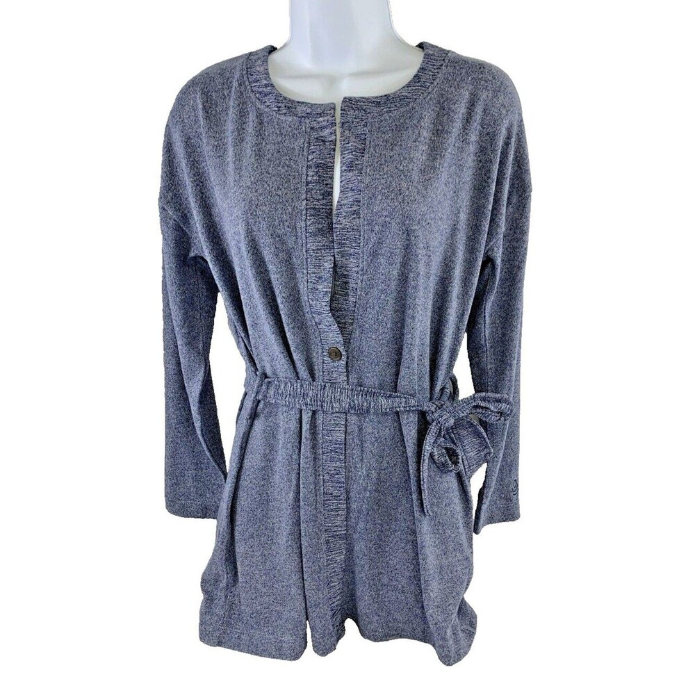 Cuddl Duds Seriously Soft Navy Heather Blazer Jacket Robe Women's Size XS